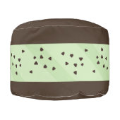 Mint Ice Cream Sandwich Funny Food Pouf Round Pouf (Right)