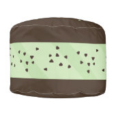 Mint Ice Cream Sandwich Funny Food Pouf Round Pouf (Front)