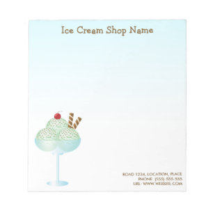 Mint Ice Cream Sundae Ice Cream Shop Business Notepad