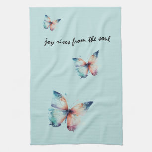 Mint Joy Rises from the Soul Butterfly  Kitchen Towel