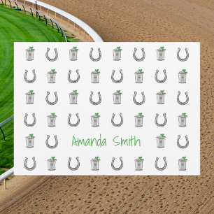 Mint Julep and Horseshoe Preppy Derby Party Thank You Card