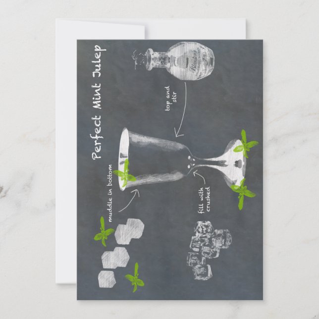 Mint Julep Cocktail Invitation (Front)