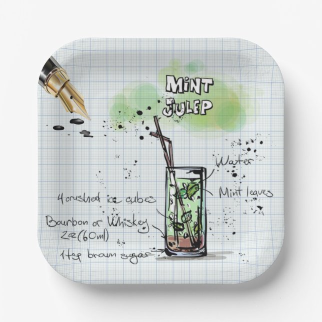 MINT JULEP DERBY PARTY PAPER PLATE (Front)