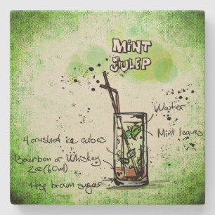 Mint Julep Drink Recipe Stone Coaster