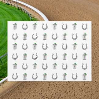 Mint Julep & Horseshoe Pattern Preppy Thank You Card