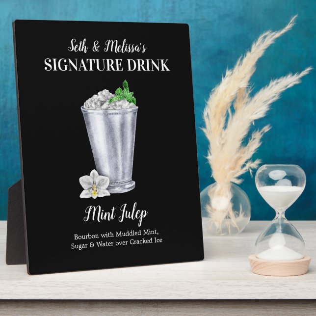 Mint Julep • PERSONALIZE this Signature Drink Plaq Plaque (Side)