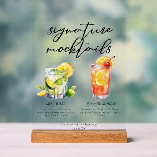 Mint Julep Summer Sunrise Signature Mocktails Acrylic Sign