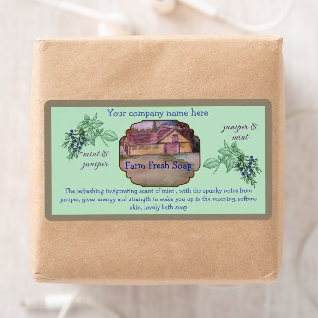 mint juniper soap label customize (Insitu)