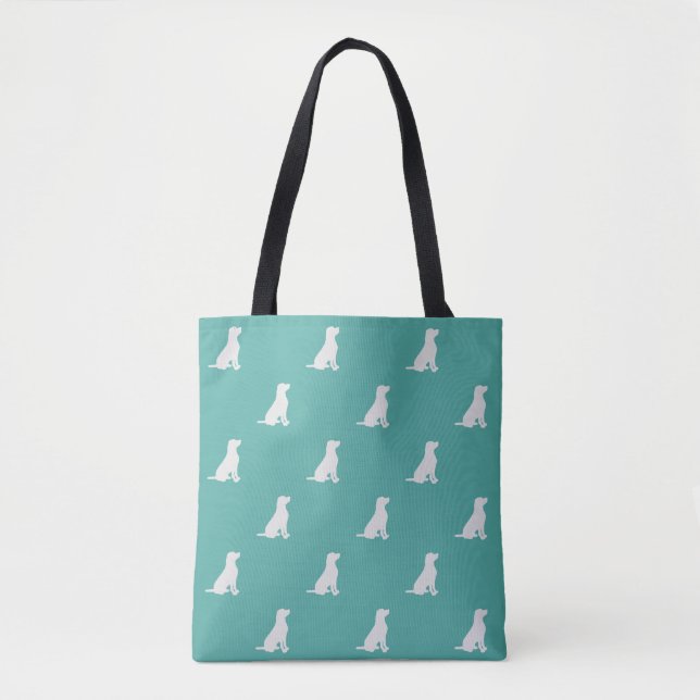 Mint Labrador Retriever Dog Pattern  Tote Bag (Front)