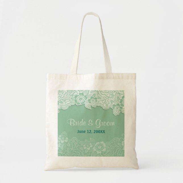 Mint Lace Tote - Customize Bag (Front)