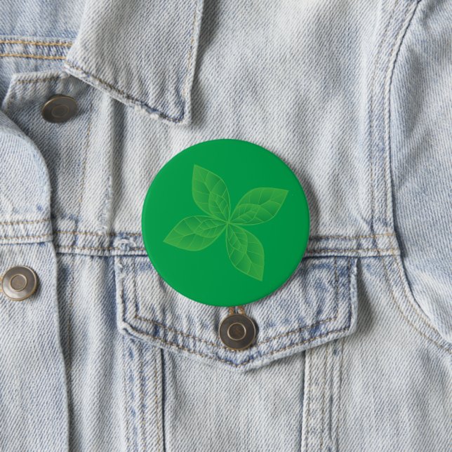 Mint Leaves 3 Inch Round Button (In Situ)