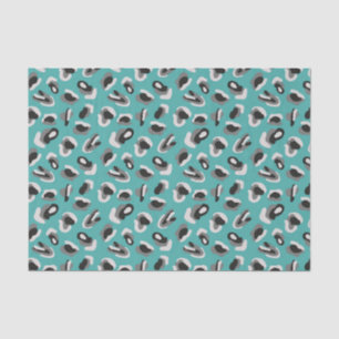 Mint leopard animal print pattern tissue paper