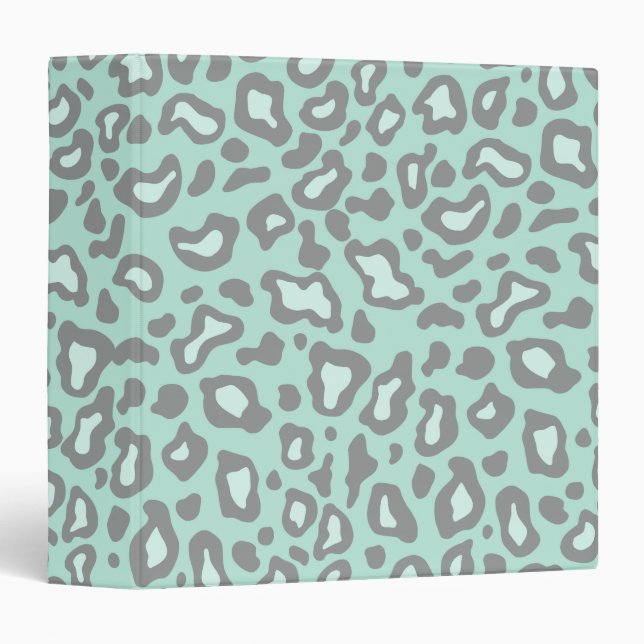 Mint Leopard École Enseignant Classe Classeur Cade (Devant/Côté)