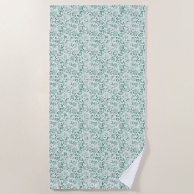 Mint Leopard Print Beach Towel (Front)