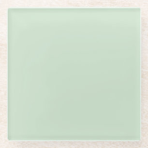 Mint Light Pastel Green Solid Colour SW 6736 Glass Coaster