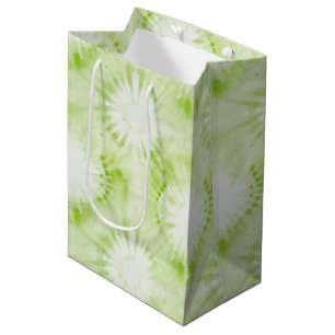 Mint Lime Green Tie Dye Birthday Medium Gift Bag