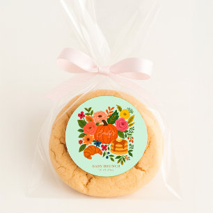 Mint Little Pumpkin Baby Shower Classic Round Sticker