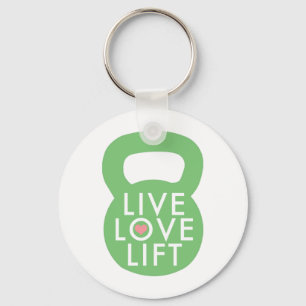 Mint "Live Love Lift" Keychain