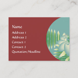Mint Lotus Art Deco Fractal Flower Art Business Card