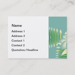 Mint Lotus Art Deco Fractal Flower Art Business Card