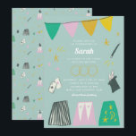 Mint Magic Show Bar Bat Mitzvah Invitation<br><div class="desc">Delight your guests with a show-stopping Magic Show theme. This playful design features hand-drawn illustrations full of fun and eye-catching magic atop a beautiful mint background! Customize with your own party details and round out the party with the full Magic Show party supply suite.</div>