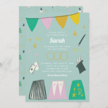 Mint Magic Show Bar Bat Mitzvah Invitation