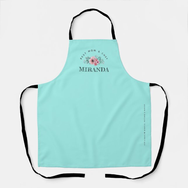 Mint Minimalist Best Mom & Chef Personalized Apron (Front)