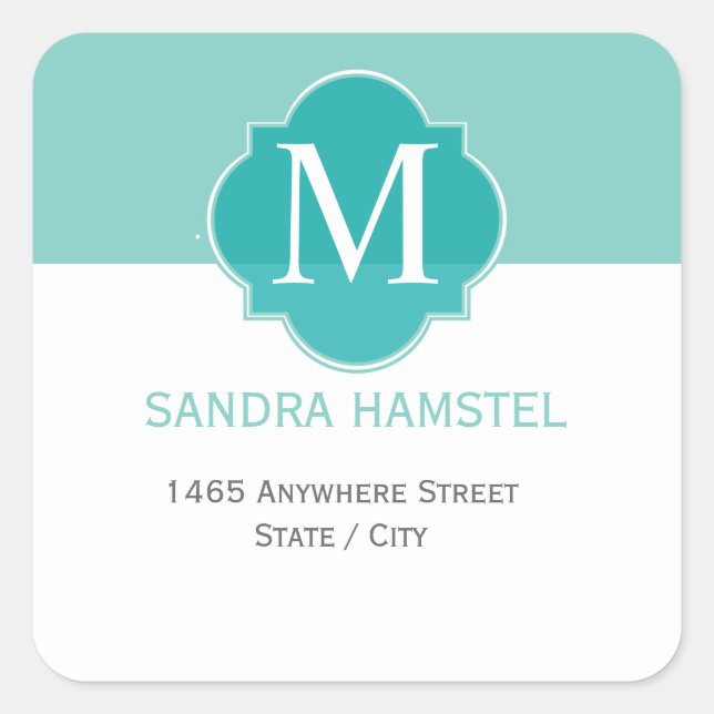 Mint Mint Green Solid Colour Square Sticker (Front)