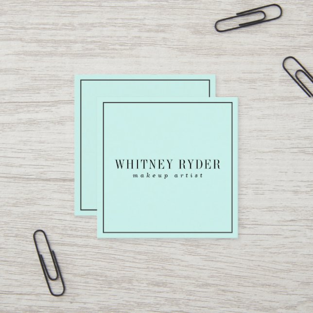 Mint Modern Business Cards (Front/Back In Situ)