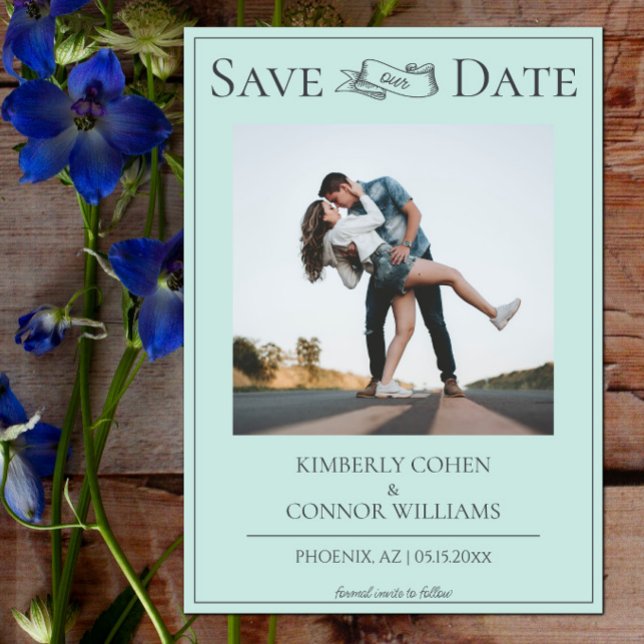 Mint Modern Photo Save the Date (Mint Modern Photo Save the Date)