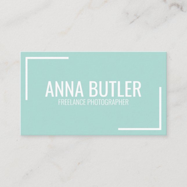 Mint Modern Simple Minimalist Professional Plain Business Card (Front)