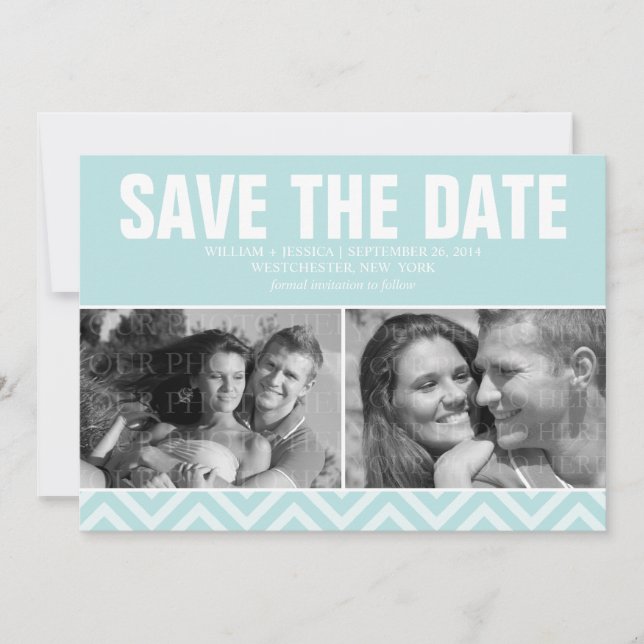Mint Modern Wedding Save the Date (Front)