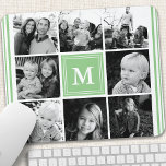 Mint Monogram Family Photo Collage Mouse Pad<br><div class="desc">Monogram Family Photo Collage. Personalize this custom design with your own monogram initial or text.</div>