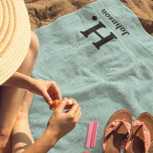 Mint Monogrammed  Bath Towel Set