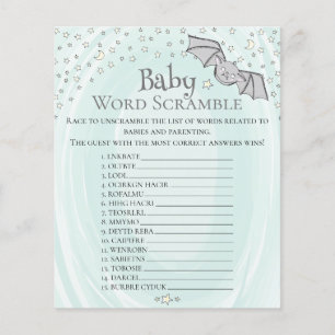 Mint Neutral Baby Word Scramble Baby Shower Game