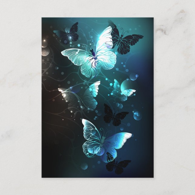 Mint Night Butterflies Advice Card (Front)