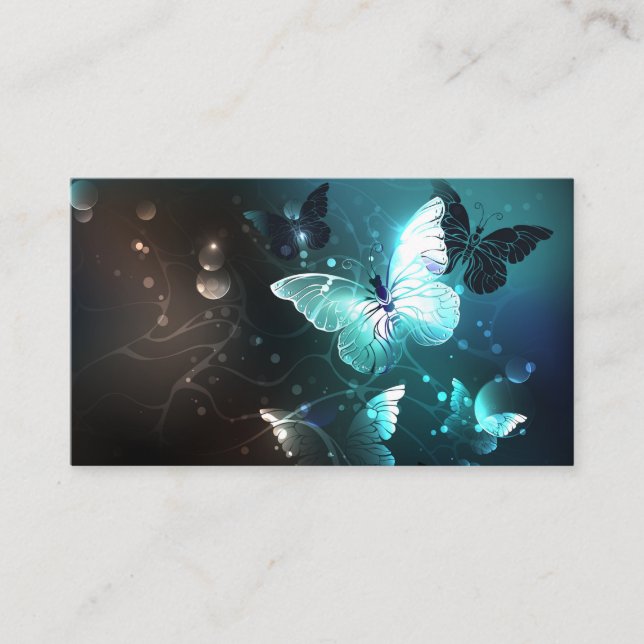 Mint Night Butterflies Advice Card (Front)