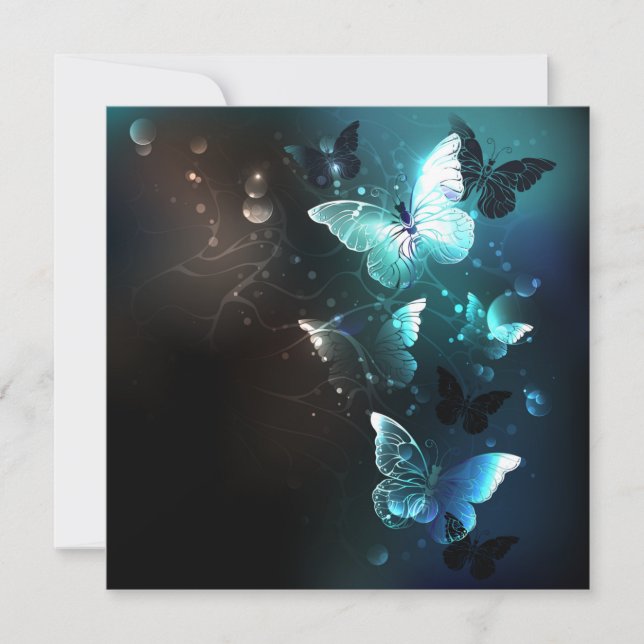 Mint Night Butterflies Announcement (Front)