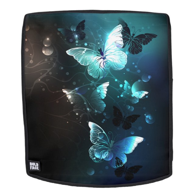 Mint Night Butterflies Backpack (Removable Face)