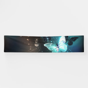 Mint Night Butterflies Banner
