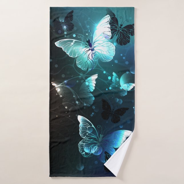 Mint Night Butterflies Bath Towel (Bath Towel)