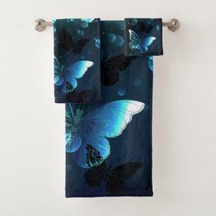 Mint Night Butterflies Bath Towel Set