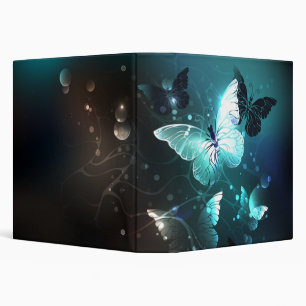 Mint Night Butterflies Binder