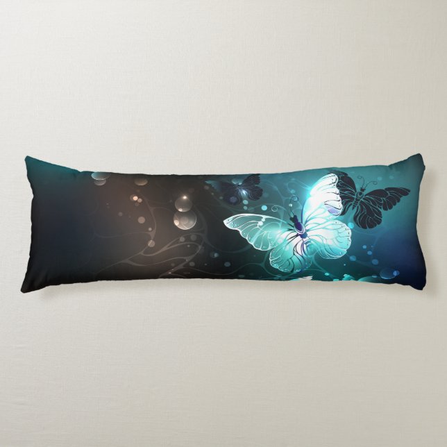 Mint Night Butterflies Body Pillow (Front)