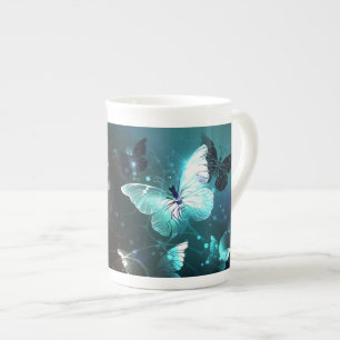 Mint Night Butterflies Bone China Mug