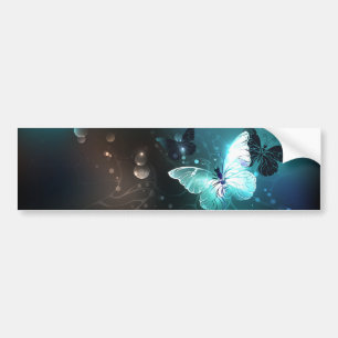 Mint Night Butterflies Bumper Sticker