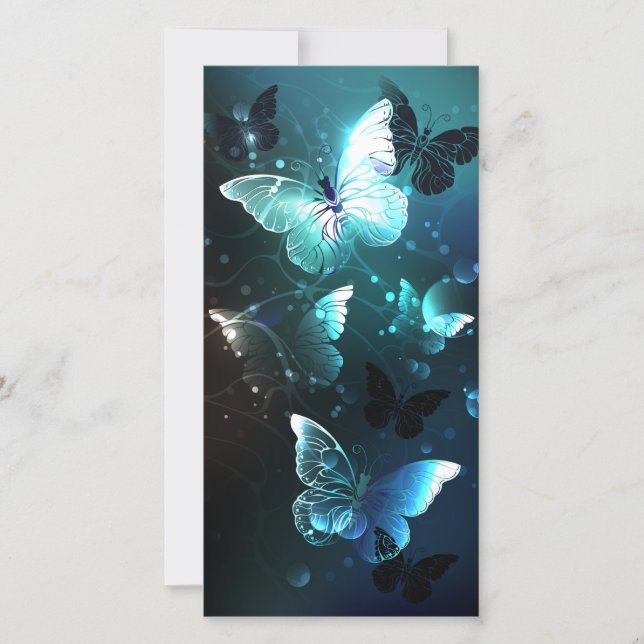 Mint Night Butterflies Card (Front)