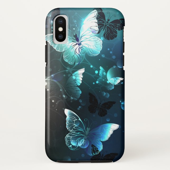 Mint Night Butterflies Case-Mate iPhone Case (Back)