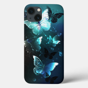 Mint Night Butterflies iPhone 13 Case