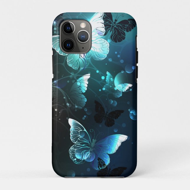 Mint Night Butterflies Case-Mate iPhone Case (Back)